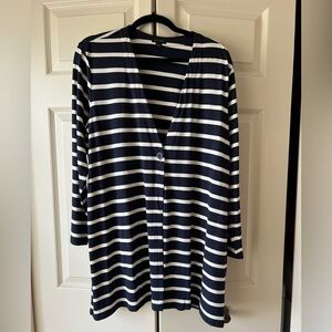 J. Jill wearever Navy and White Striped cardigan XL